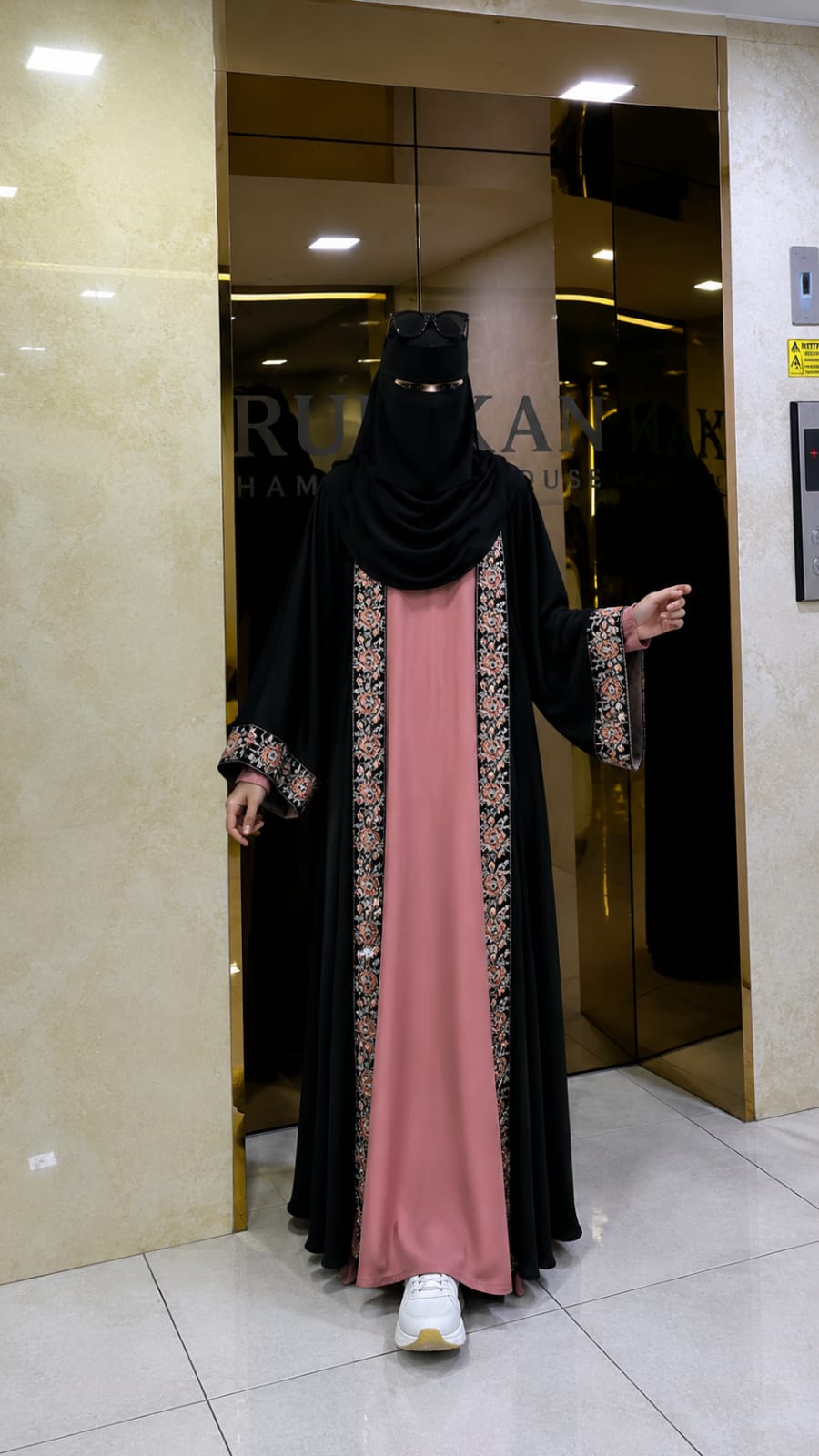 Premium Embroidery Borka – Original Dubai Fabric Full Set